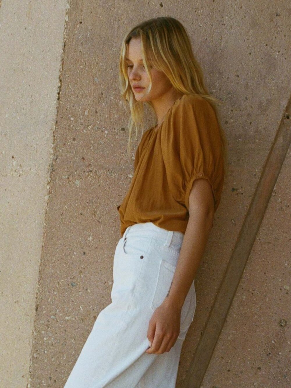 Doen June Blouse in Foxtail Size Medium Brown Orange - Picture 11 of 14